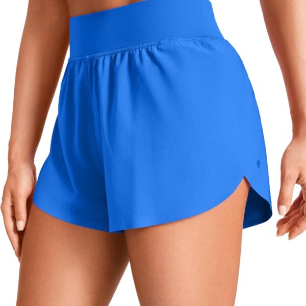 CRZ YOGA High Waisted Split Running Shorts for Women 3" - Comfy Mesh Liner for Workout Athletic Gym Track Quick Dry