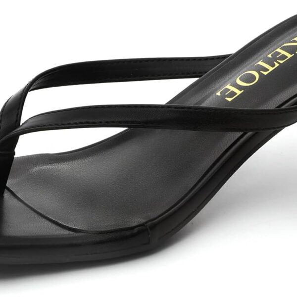 Kitten Heels for Women Square Toe Sandals Flip Flop Heels Thong Sandals Comfortable Summer 2 Inch Heels Sandals