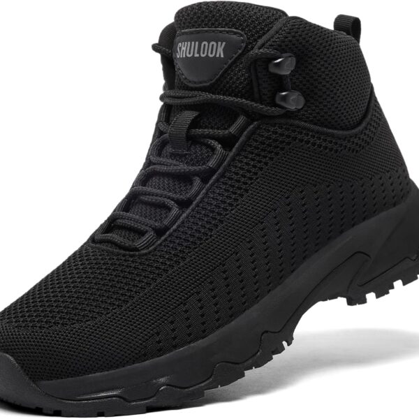 SHULOOK Non Slip Work Boots Women Slip Resistant Comfortable Mesh Kitchen Chef Shoes for Restaurant Food Service Lightweight Walking Shoes Ankle Support,Black