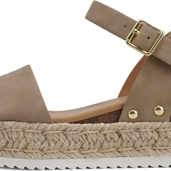 Soda CLIP ~ Women Open Toe Ankle Strap Platform Espadrille Sandal