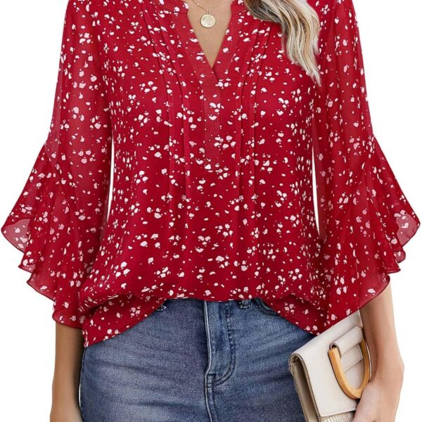 Timeson Women's 3/4 Sleeve Dressy Casual Top