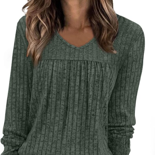 WIHOLL Long Sleeve Shirts for Women V Neck Lightweight Sweaters Casual Tunic Tops Outfits Fall Fashion Clothes 2026
