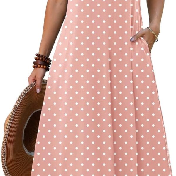 Zeagoo Womens Casual Summer Dress 2026 Petal Short Sleeve Dresses with Pleats Midi A Line Flowy Dress Boho Sundress